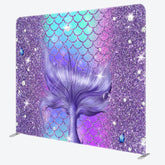 Aperturee - Aperturee Glitter Purple Mermaid Tail Square Tension Backdrop